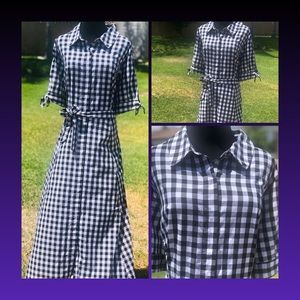 Calvin Klein Cotton Gingham Midi Dress